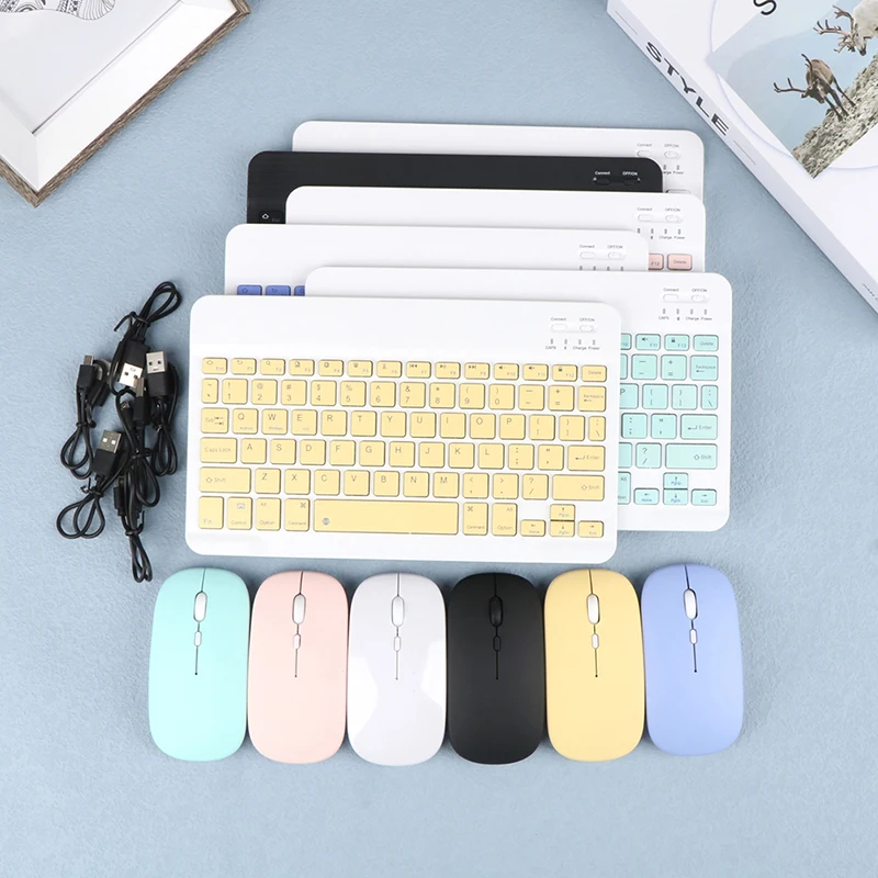 

1Set 10inch Universal Wireless Bluetooth Keyboard Mouse For iPad Tablets Laptops Smart Phones with USB Cable