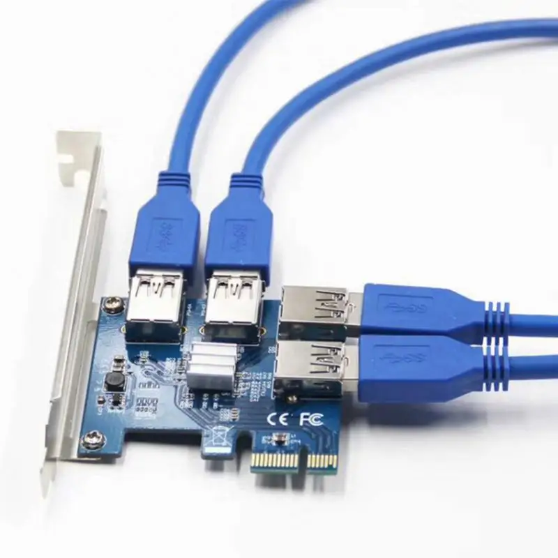 

Stable 4-port Pci-e To Usb3.0 Expansion Card Fast Data Transmission Pci-e X1 To Usb 3.0 Riser Card Multi Device Connection
