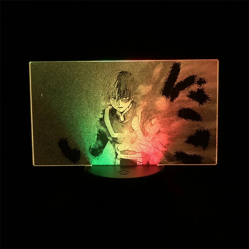 

Two Tone Lamp Two Tone Led Light Two Tone 3D Lamp My Hero Academia Shoto Todoroki Japanese Anime Manga Remote Control Colorful
