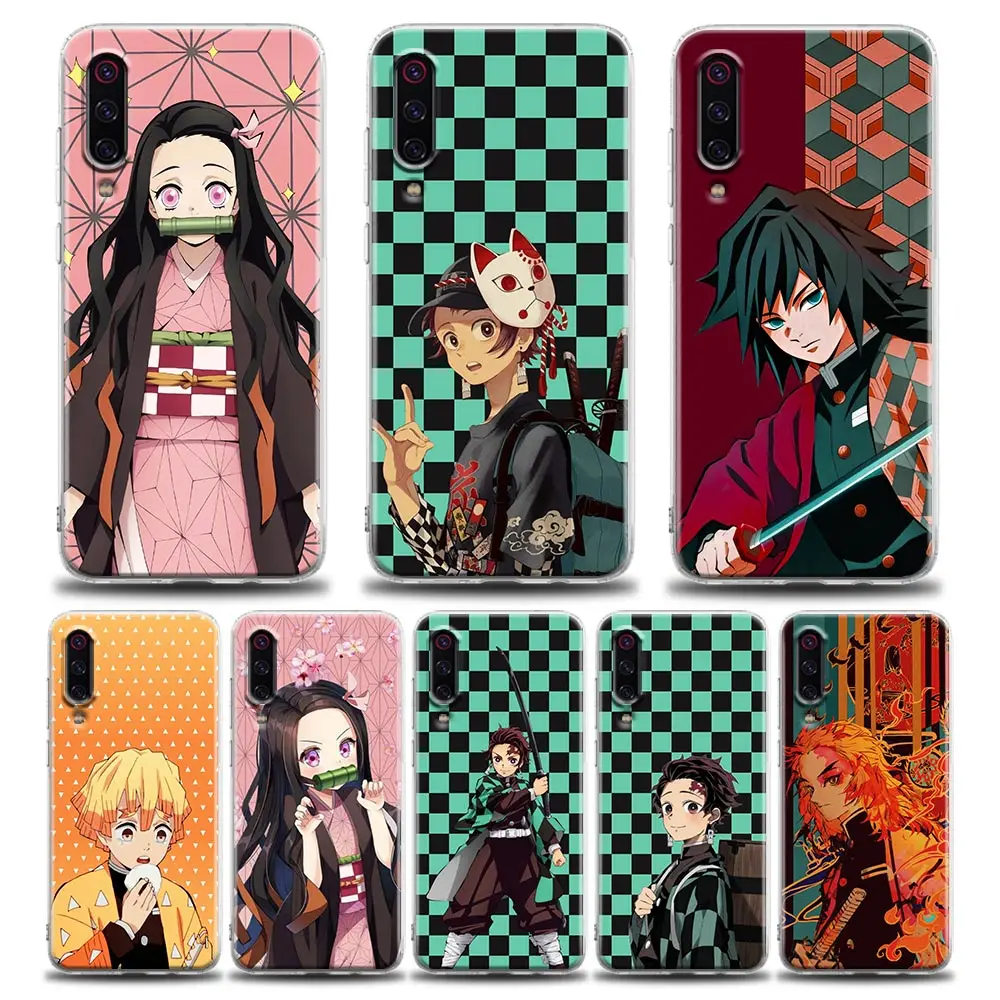 

Cartoon Kimetsu no Yaiba Anime Demon Slayer Clear Case For Xiaomi Mi 12 12X 11 11T 10 Pro Lite 9 Cover For POCO M4 X3 M3 Pro F3