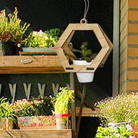 creative wooden hanging flower pot home decor flower pot container hanging plant shelf floating shelf