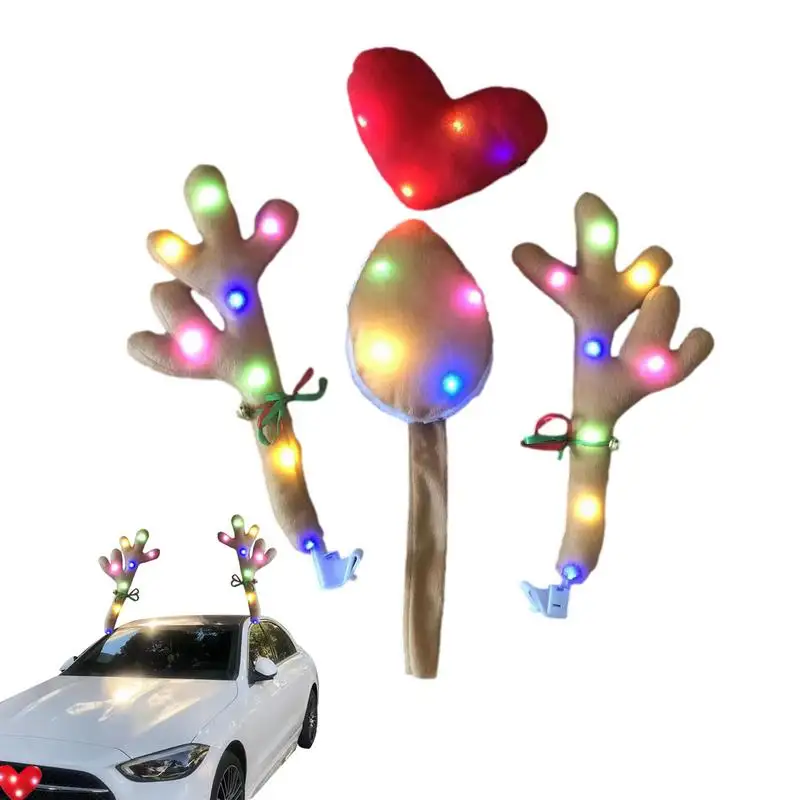 

Car Christmas Reindeer Antler Decorations Vehicle Christmas Car Decor Kit Christmas Car Costume Auto Decoration For Vehicle SUV