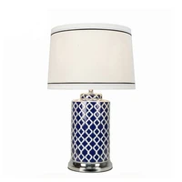 wholesale romantic double shade home decor ceramic table lamps with fabric lampshade