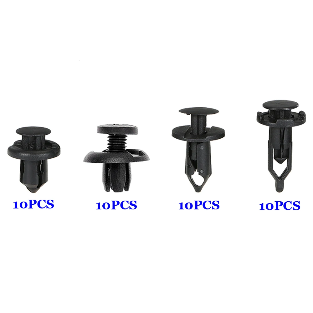 

Set Rivets Push Pin Car Trim Door Panel Retainer Black Bumber Fastener