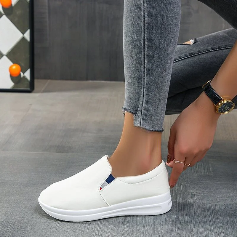 

Women's Shoes 2022 Low Cut Round Toe Casual Shoes Wedge Platform Shoes Woman Vulcanize Shoes Size 43 Flats Zapatos Mujer