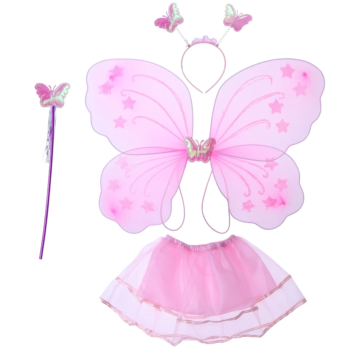 

4 Pcs Birthday Party Supplies Miss Princess Decorations Butterfly Wings Costume