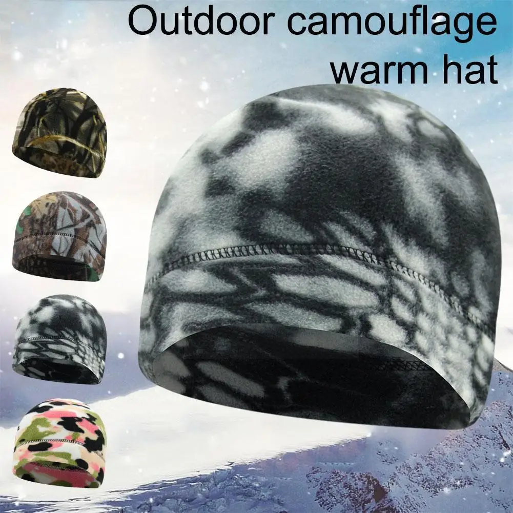 

Cold And Windproof Fleece Hat Outdoor Warm Hat Marine Polar Camouflage Outdoor Male Thickened Warm Tactical Corps Elastic Q1h0