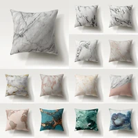 grey blue marble double sided print pillow case square polyester cushion cover ins wave patchwork sofa pillow cover 45x45cm