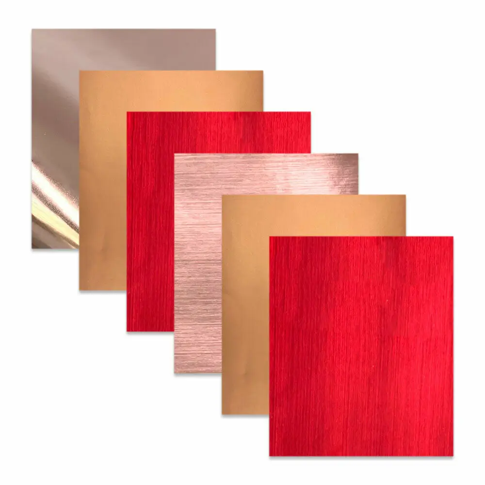 

Rose Gold Red Metal Permanent Adhesive Vinyl Film 6 Sheets 12"x10" Bundle Vinyl Design Signs for Craft Home Decor DIY for Cricut