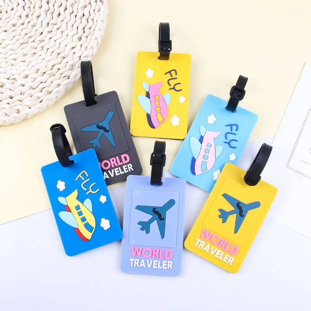 

Cute Cartoon Luggage Tag for Suitcase Address Label Men Women Baggage Name Tags Airplane Labels Travel Accessories