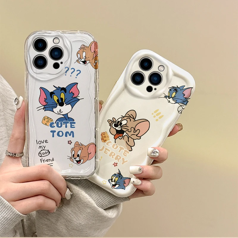 New T-Tom And J-Jerry Couple Phone Case For iPhone 16 Pro Max 15 14 13 12 11 8 7 X XR XS Dustproof Shockproof Cover
