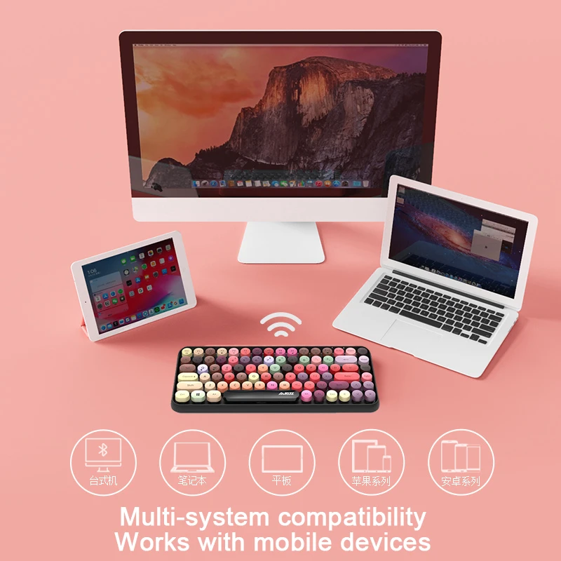 wireless bluetooth compatible keyboard mini gaming keyboard for macbook pc gamer laptop ipad tablet computer andorid keyboard free global shipping