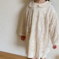 rinilucia 2022 new childern kids lace embroidery cotton long sleeve princess dresses toddler kids autumn infants dress clothes