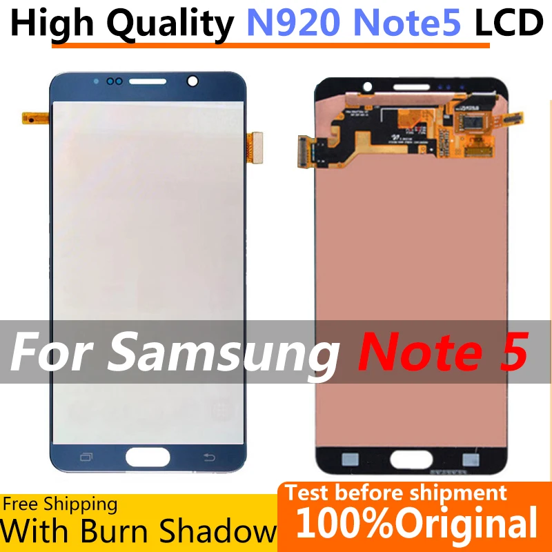 

Оригинальный ЖК-дисплей Amoled Burn Shadow 5,7 дюйма для Samsung Galaxy Note 5 N920P N920T N920A-I-G, ЖК-дисплей с сенсорным экраном и дигитайзером в сборе