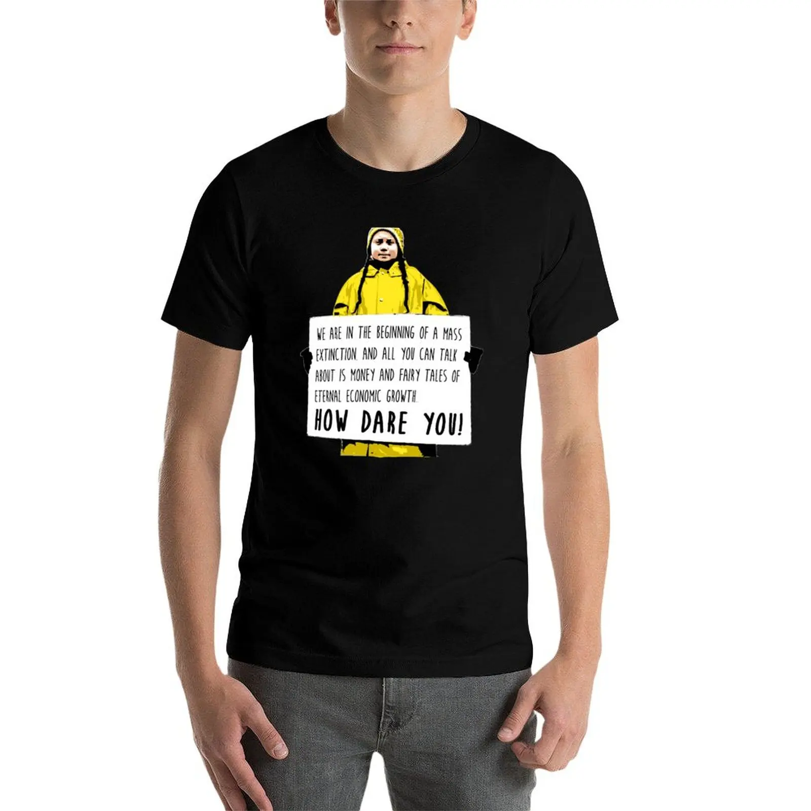 Фото Футболка Greta Thunberg - How dare you T-Shirt с ретро-графическим принтом №3