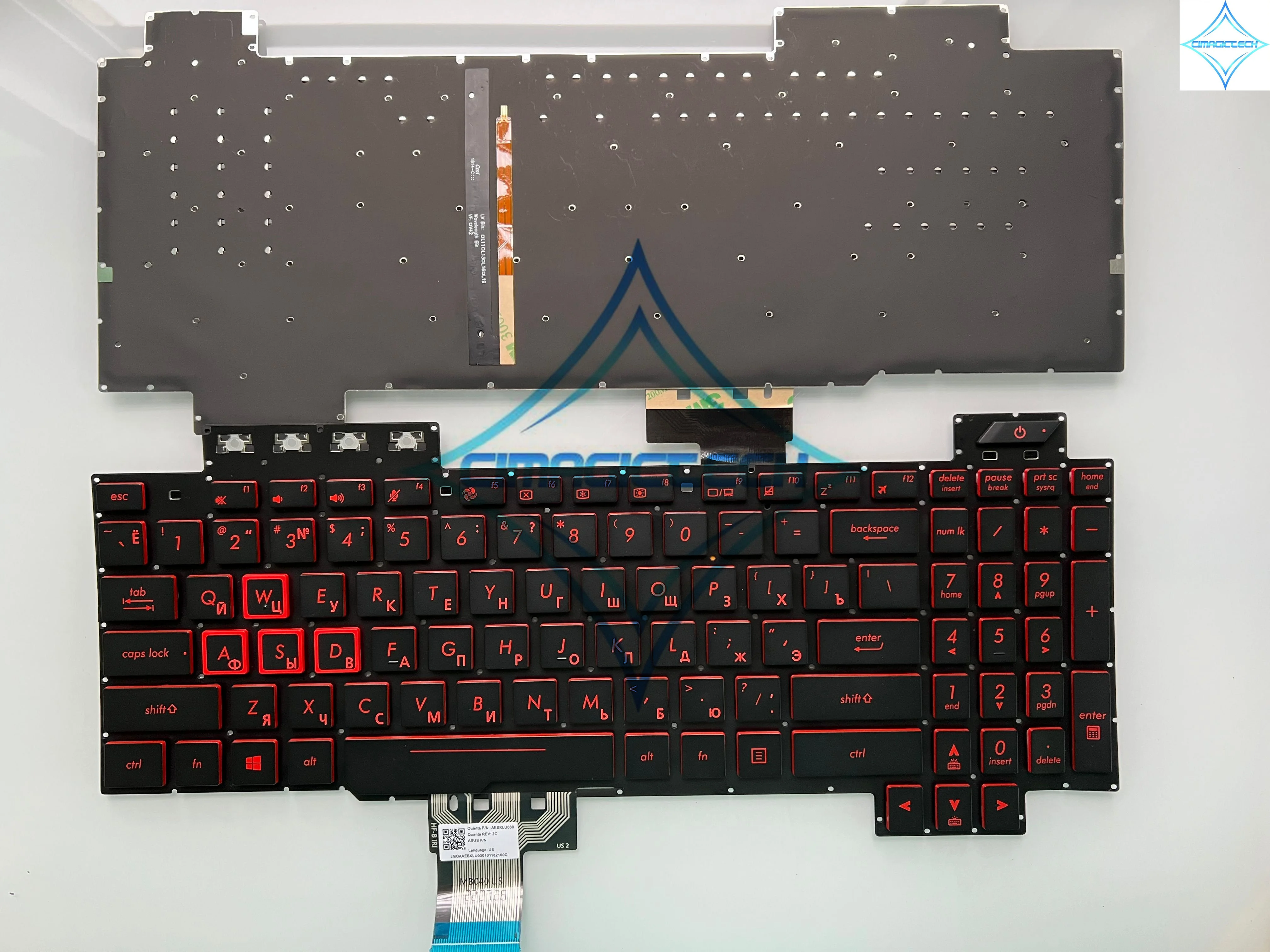 Клавиатура с русской раскладкой для Asus TUF Gaming FX504 FX504GD FX504GE FX504GM FX80 FX80GM GL703 FX505 FX86S -