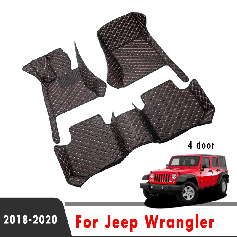 

Автомобильные коврики для Jeep Wrangler JL 4 door 2021 2020 2019 2018, декоративные защитные аксессуары, водонепроницаемые коврики
