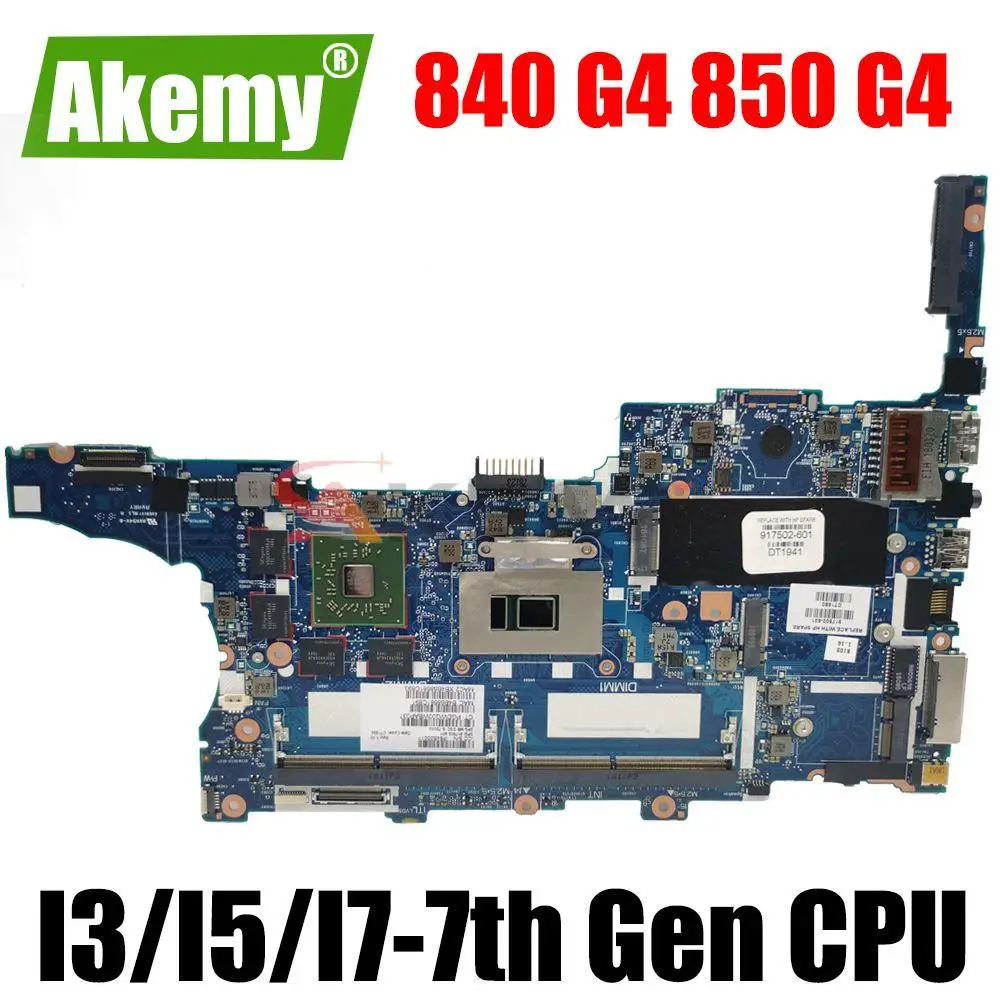 

Материнская плата 6050A2854301 для ноутбука HP EliteBook 850 G4 840 G4, материнская плата с процессором I3 I5 I7 7-го поколения 216-0868010 GPU