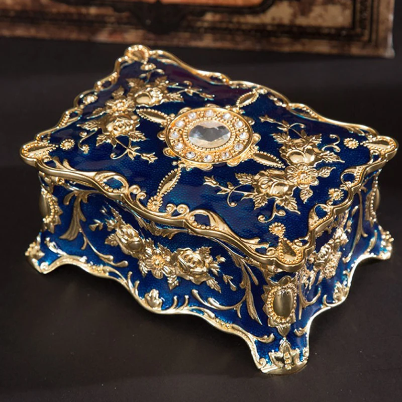 

Metal Crafts European Style Retro Jewelry Box Creative High-end Ring Necklace Small Storage Box Gift