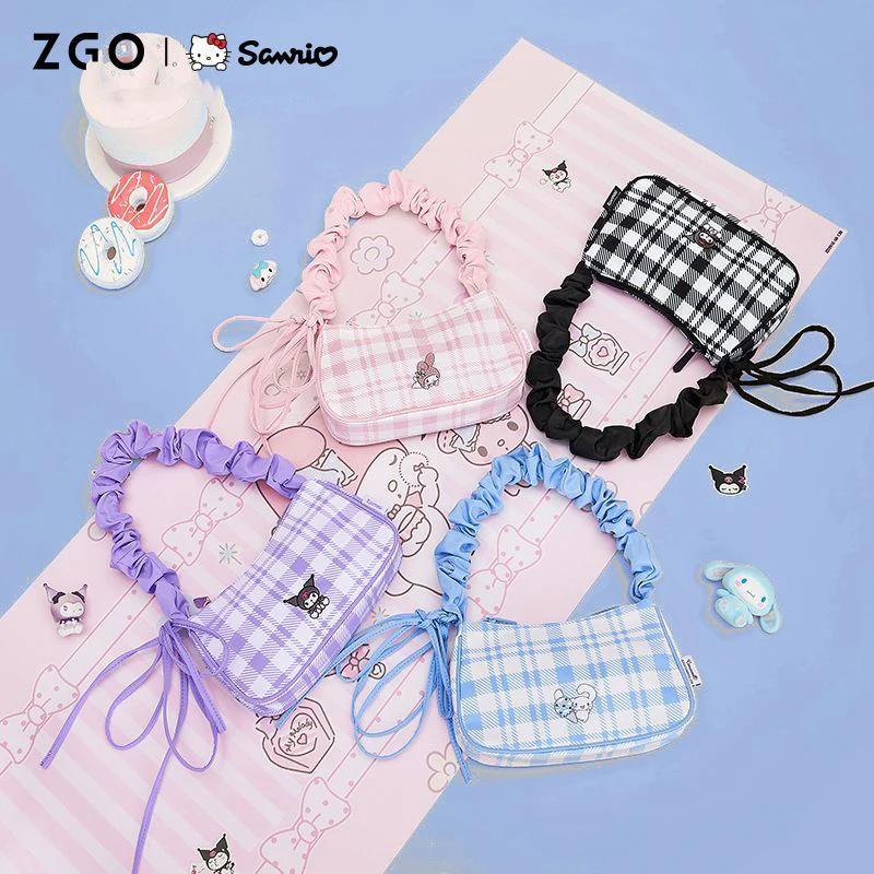 

Kawaii Melody Cinnamoroll Kuromi Single Shoulder Bag Anime Cartoon Sanrio Handbag Female Travel Carry-On Bag Underarm Bag Gift