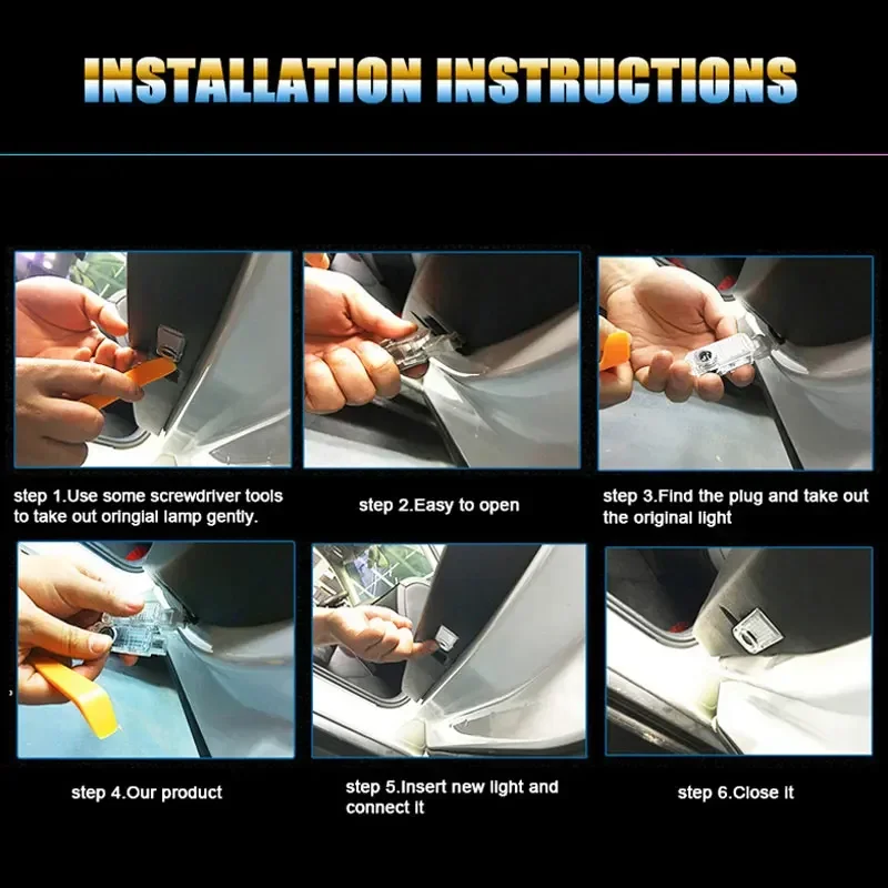 2 шт. автомобильные лампы-проекторы для дверей Volvo XC60 XC90 S60 S80 S90 V40 V60 V90