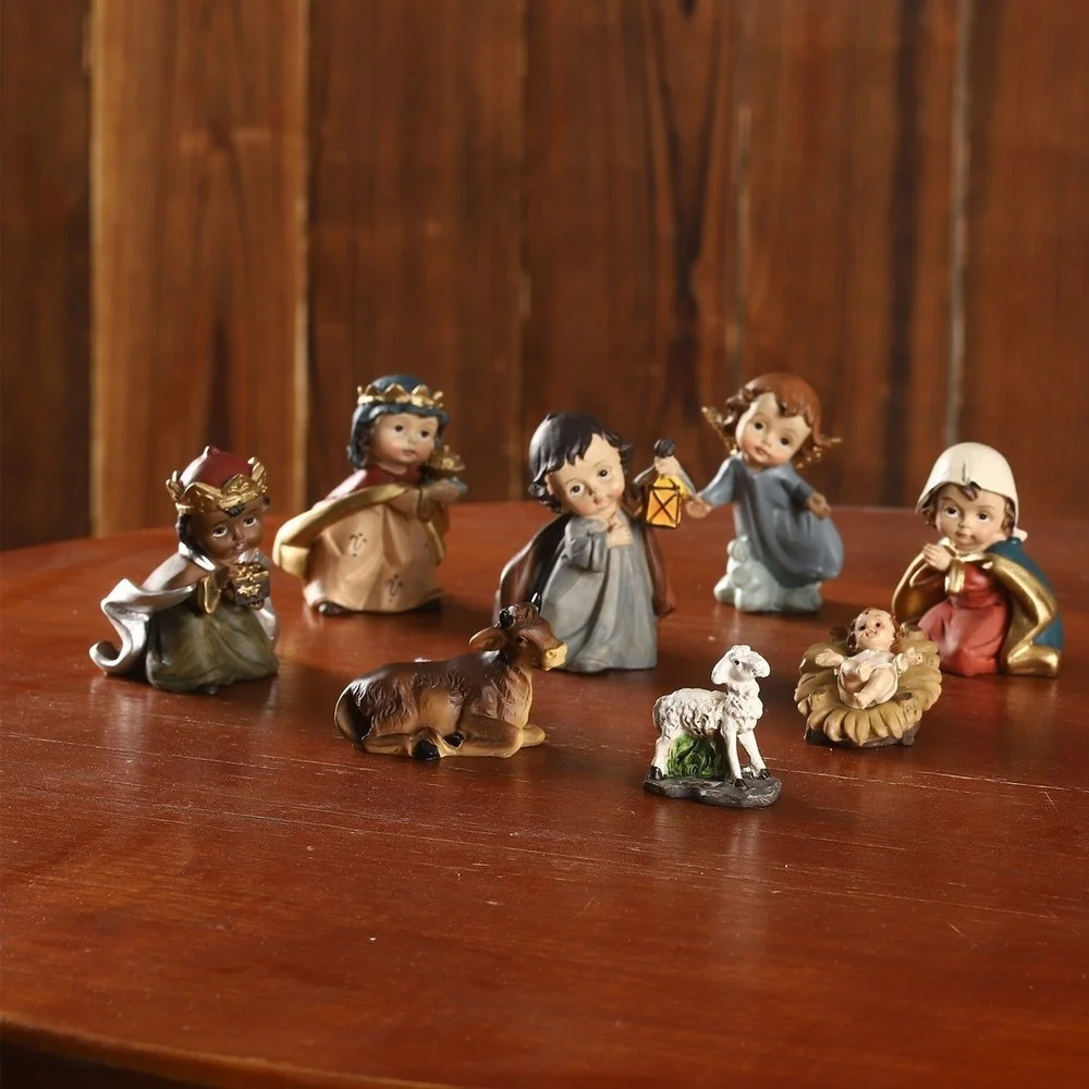 

11pcs/ Set Christ Birth of Jesus Ornament Gifts Nativity Scene Crafts Resin Christmas Manger Decoration Catholic Figurines