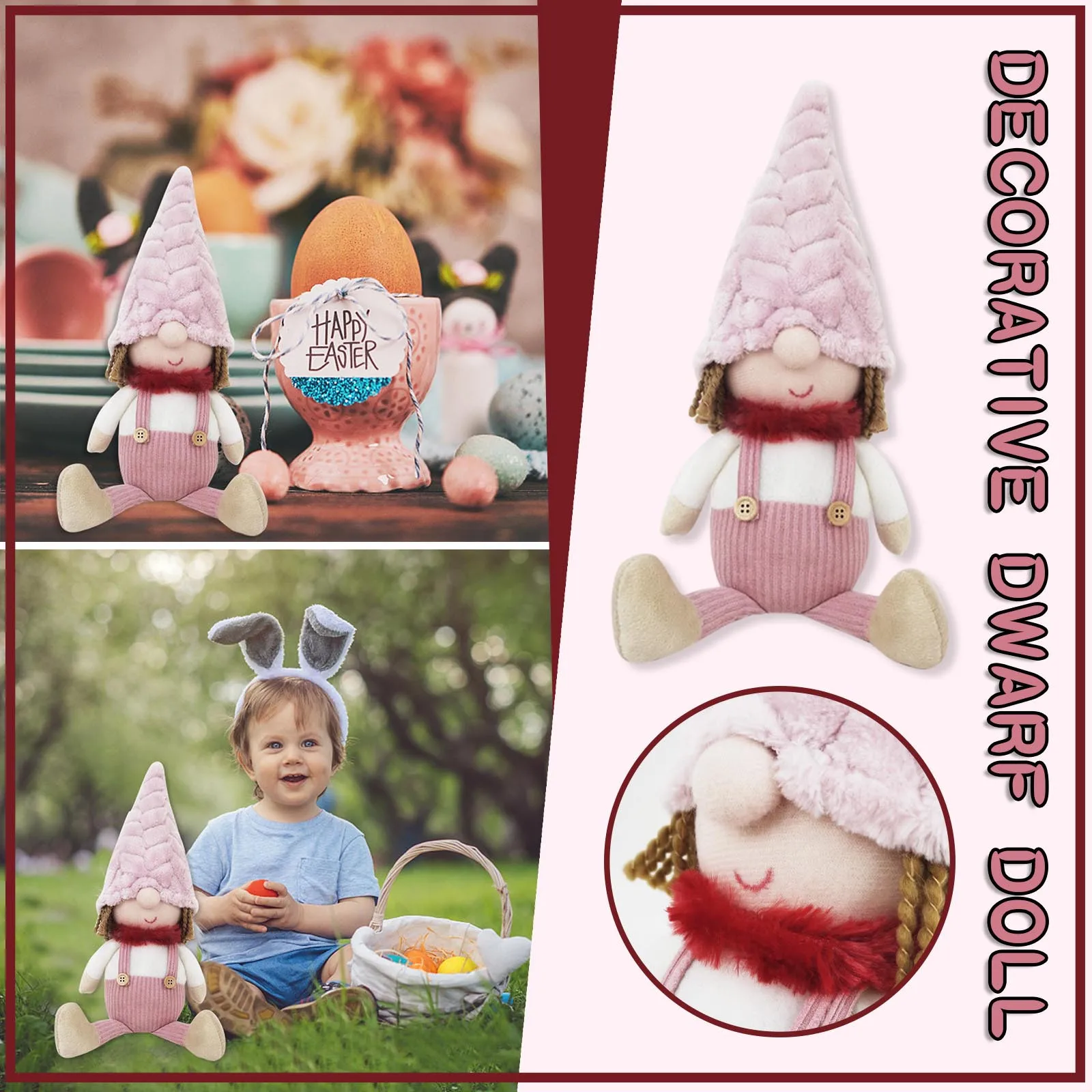 

Doll Bunny Household Gifts Spring Decor Flower Home Ornaments Easter Gnomes Home Decor