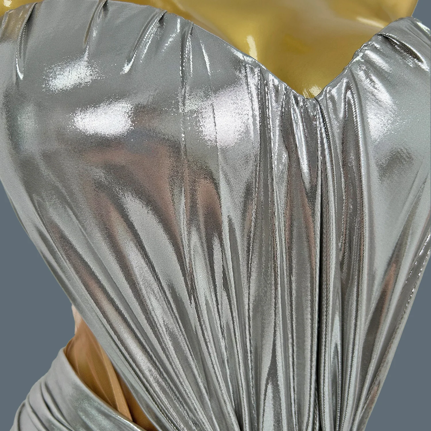 Черный блестящий бандажный топ без бретелек для девочек мини-юбка комплект из 2