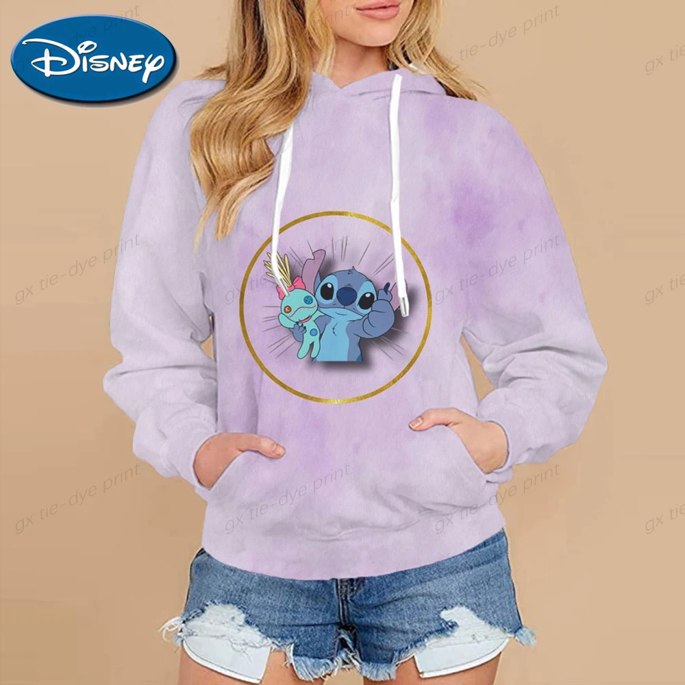

2022 New Stitch Hoodie Ladies Kawaii Cartoon Disney Cartoon Graphics Streetwear Anime Unisex Korean Sweatshirt Ladies