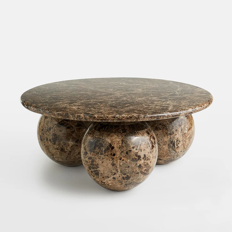 

Customized Natural Marble Coffee Table Creative Living Room Tea Table Designer Sample Room Minimalist Light Luxury Sofa Nordic
