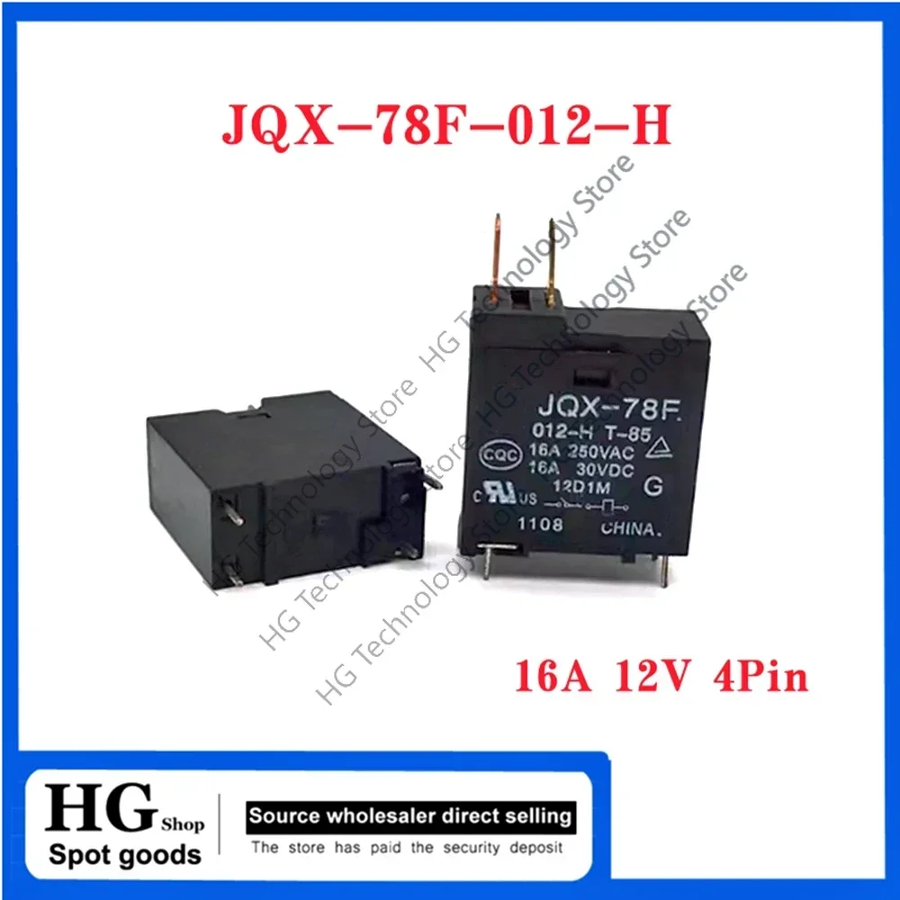 Фото 1-5 шт./лот, оригинальное электромагнитное реле JQX-78F-012-H T-85 16A 12V 4PIN №2