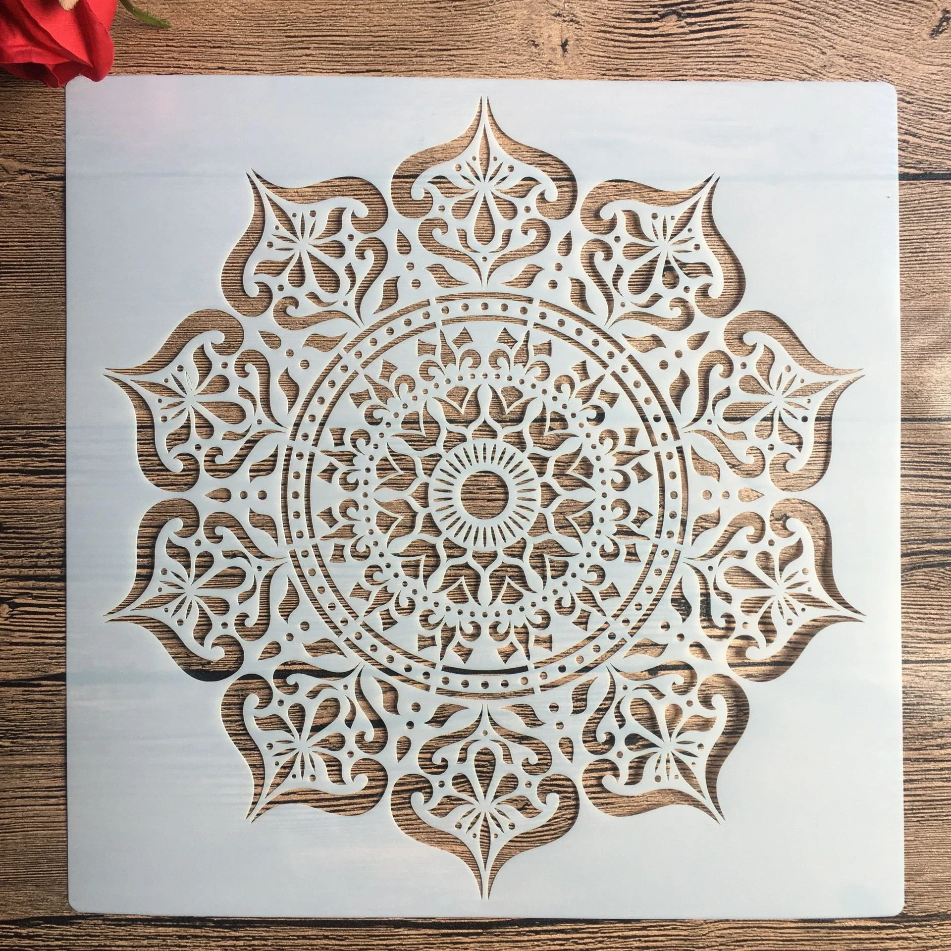 

30*30 см Diy ремесленная форма с мандалой для рисования трафаретов, штампованный фотоальбом, тисненая бумажная открытка на дереве, ткане, настенный трафарет