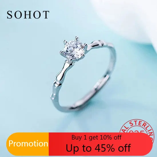 

Женское регулируемое кольцо из тайского серебра 925 пробы с фианитом