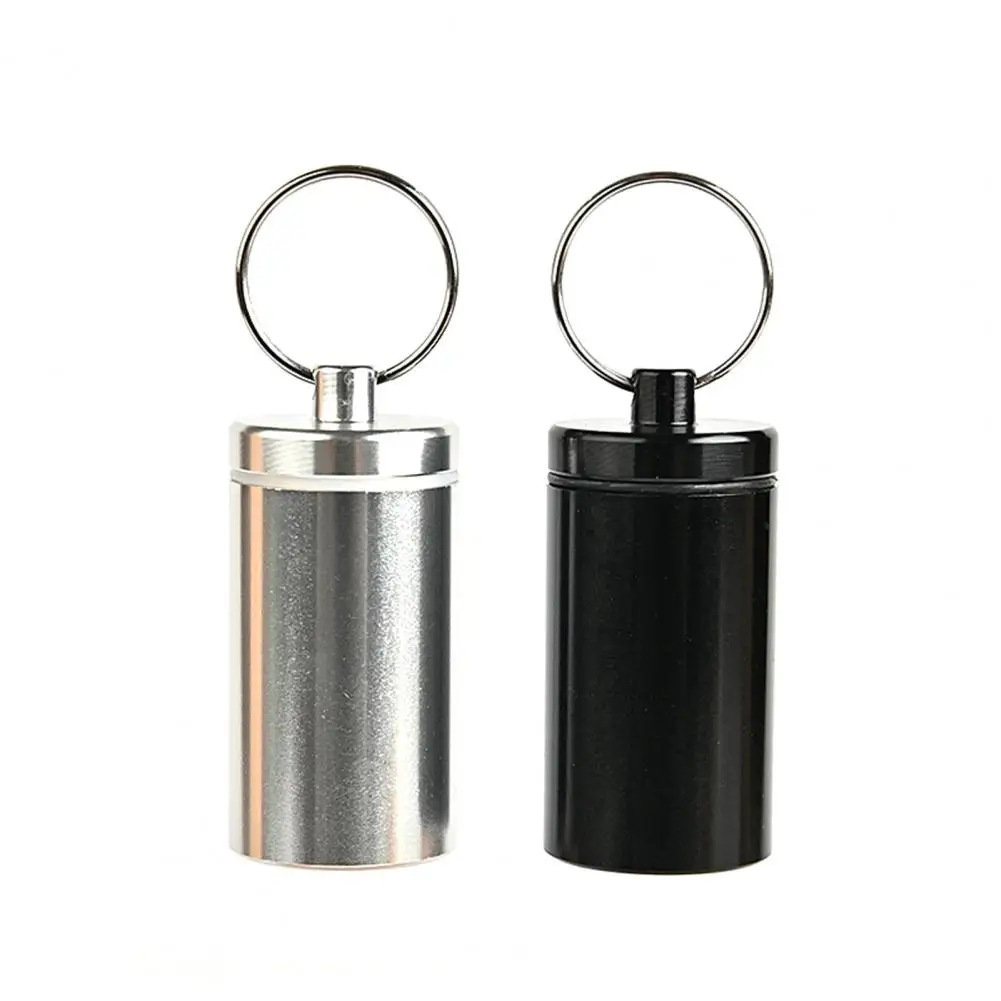 

Waterproof Aluminum Pill Box Case Bottle Drug Holder Container Pill Keychain Medicine Box Outdoor Pill Case Pillbox Portable