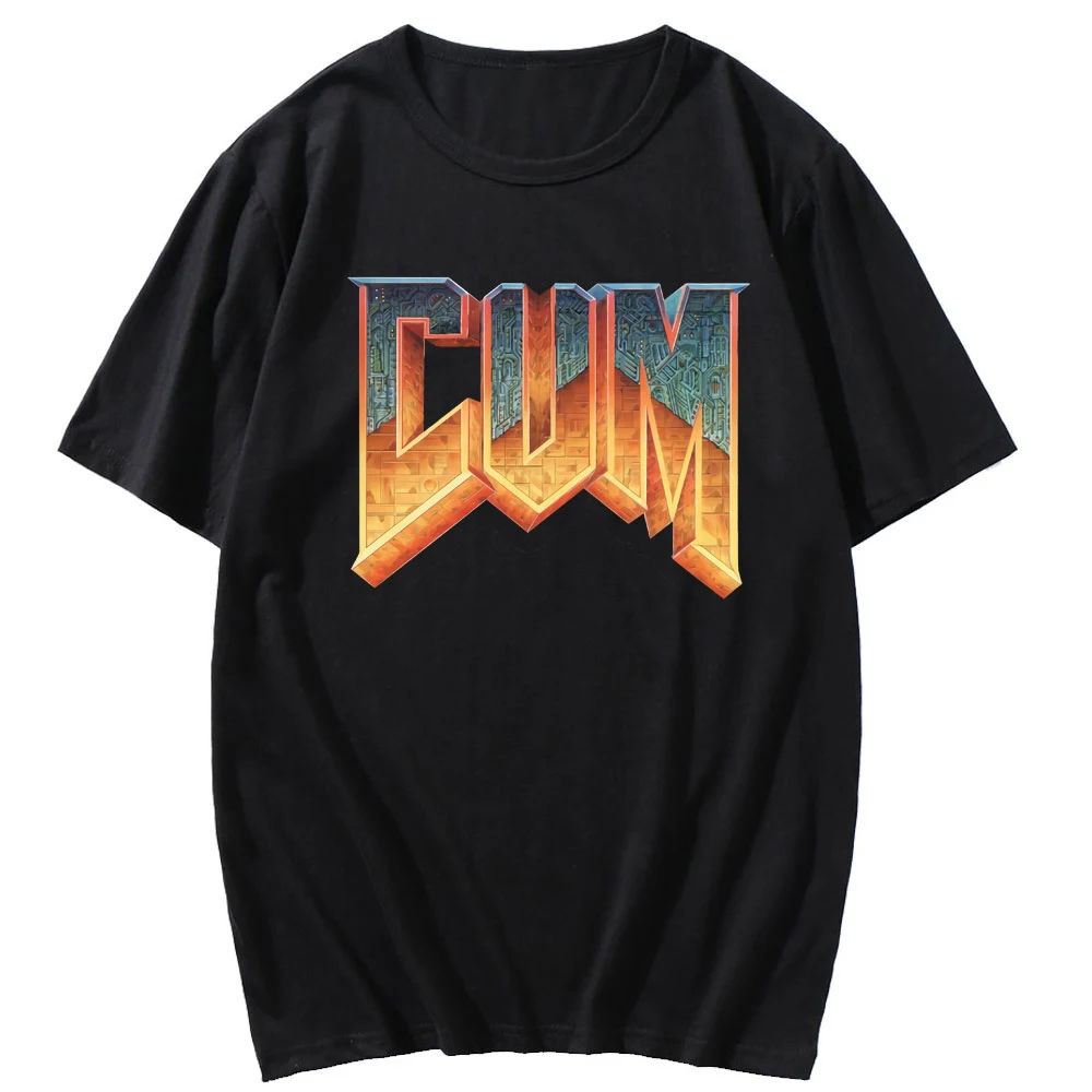Футболка Doom Cum мужская с графическим принтом тенниска из чистого хлопка модная