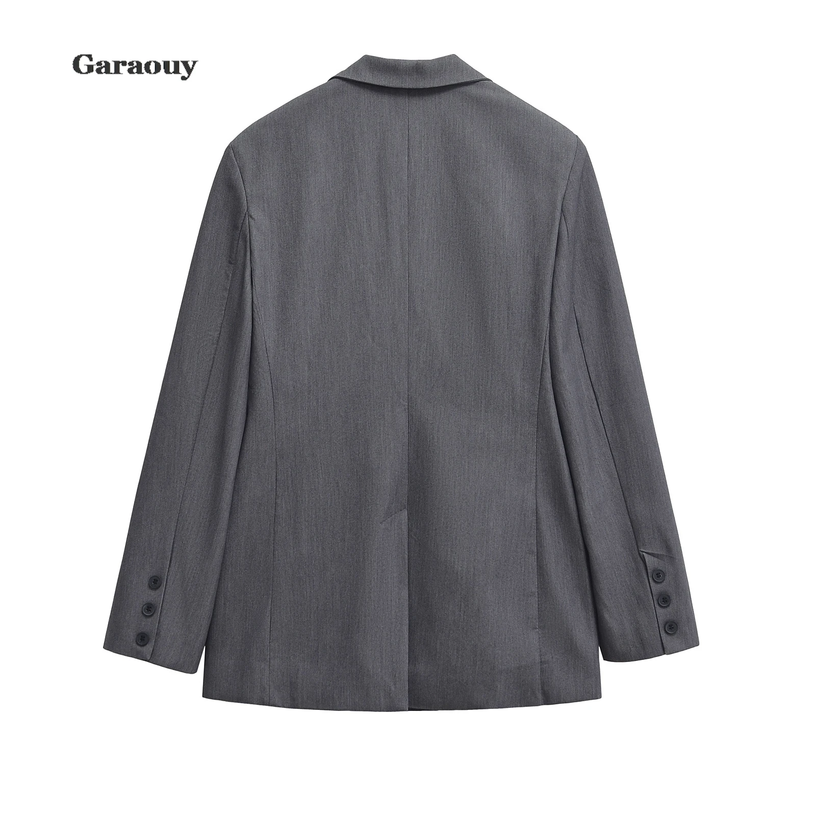 Женский двубортный Блейзер свободного покроя винтажный пиджак с длинным рукавом