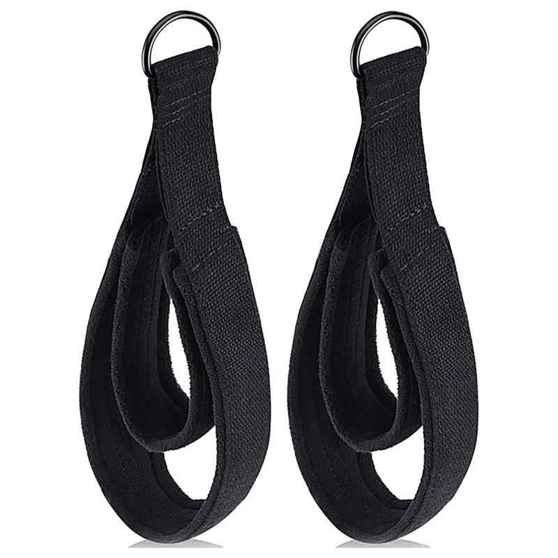 

2PCS Pilates Double Loop Straps,Feet Fitness Equipment Straps, Yoga Pilates Double Loop Straps Padded D-Ring Ankle Strap