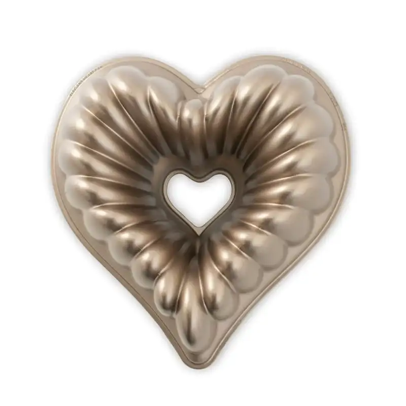 

Elegant Heart Bundt Pan, Toffee, 10.5