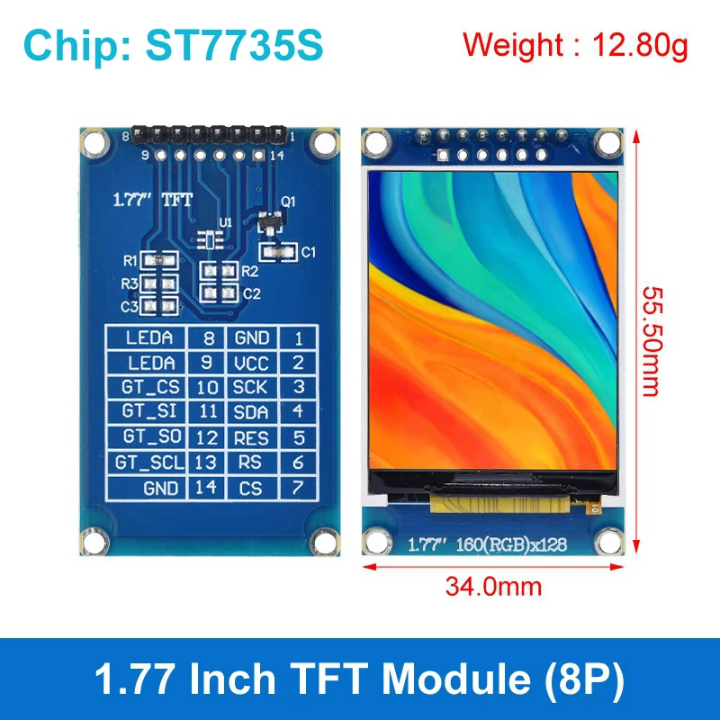 

TZT 1.77 дюймовый TFT цветной экран модуль