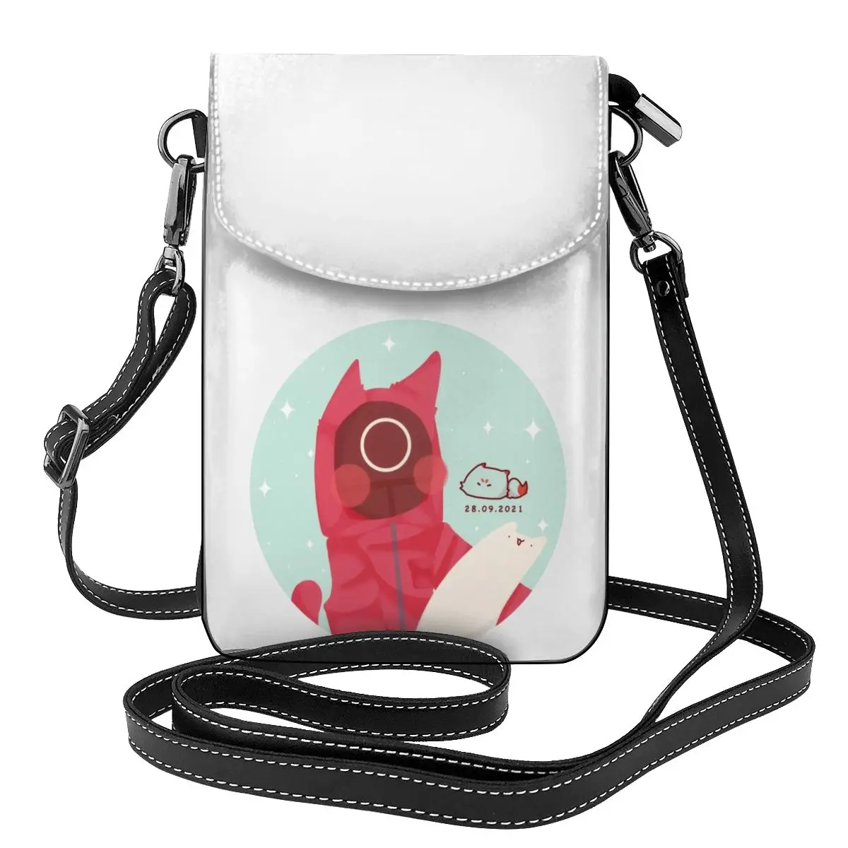 

Squid Game Kitty Shoulder Bag K Dramas Business Student Women Bags Gift Reusable Leather Purse