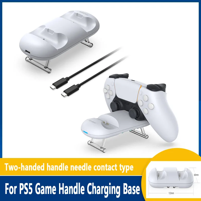 For PS5 Game Accessories For PS5 Game Handle Simple Charging Base For P5 Bluetooth Handle Dual Seat Rechargeable Support Frame