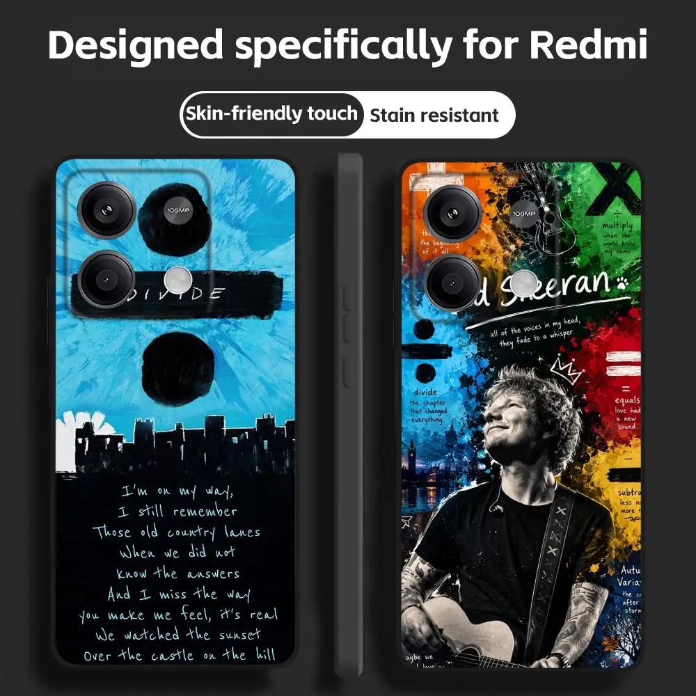 Фото Модный чехол для телефона с изображением певца Эда Ширана для Redmi Note 17 15 14 13 12 11 Pro Plus S 5G, мягкий черный чехол. №1