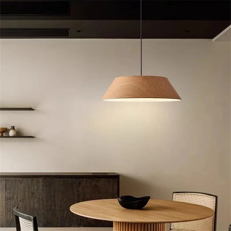 Японские подвесные светильники с деревянным зерном металлические