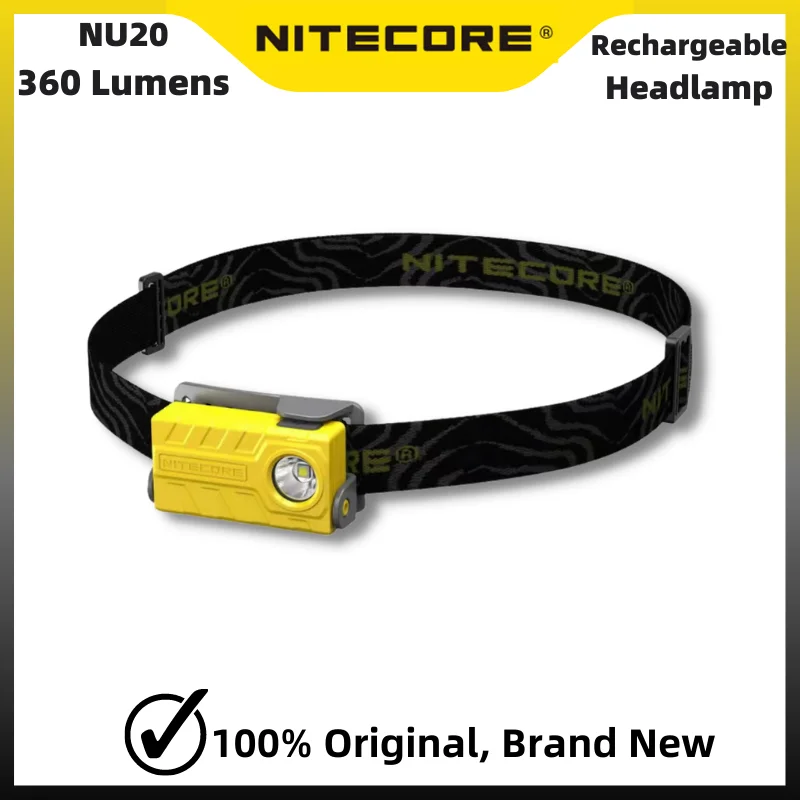 

NITECORE NU20 Highly Portable Headlamp 360 Lumens CREE XP-G2 S3 LED USB Rechargeable Built-in Battery For Camping