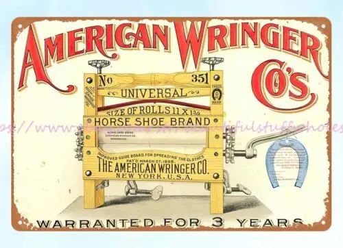 1900s American Wringer Co Конская обувь Брендовая ткань wringer металлическая Оловянная