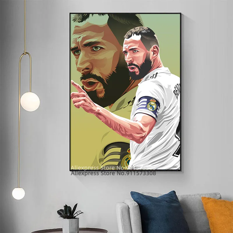 Спортивная иллюстрация Karim Benzema плакат художественная живопись холст печать