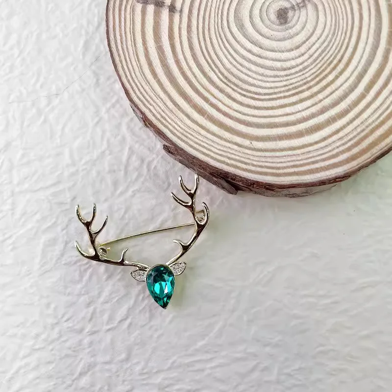 Броши из цинкового сплава с кристаллами в форме рога лося