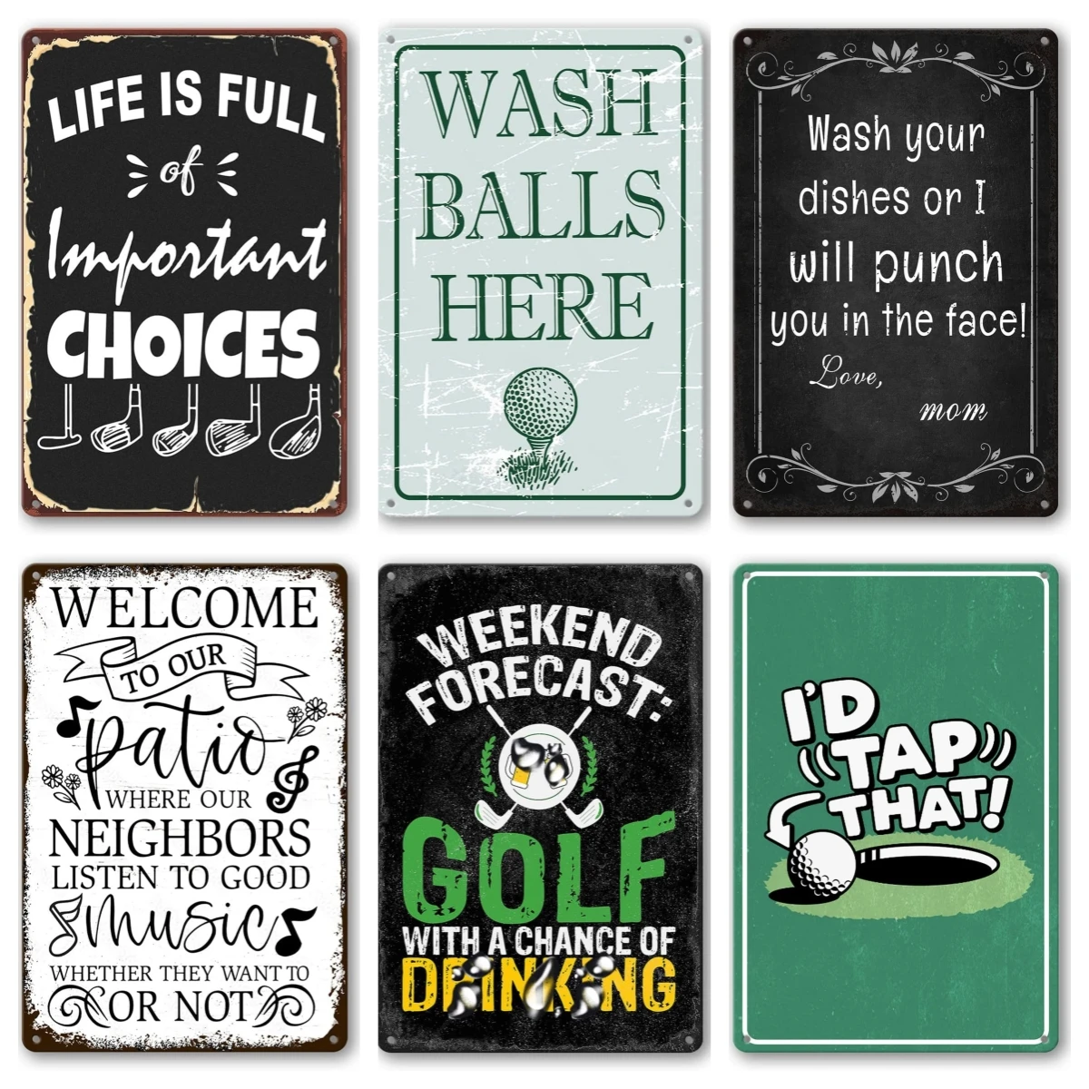 Sign Sports Metal Plaque, Vintage Golf Wall Decor Poster For Golf Course Clubhouse,golf Gift Plaque For Golfers
