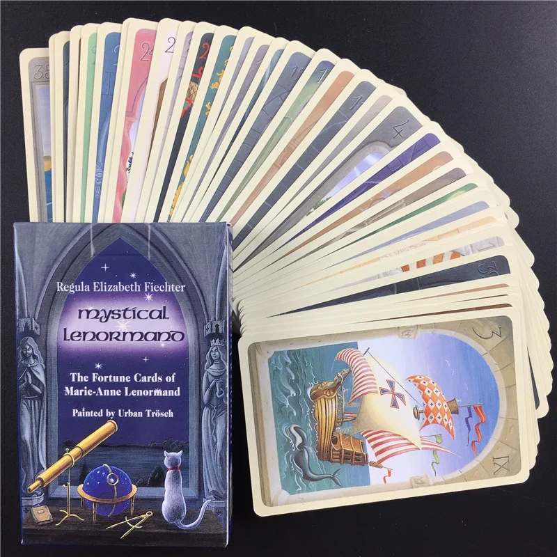 

Mystical Lenormand Oracle Cards Full English 36 Cards Deck Tarots Mysterious Divination Family Party Funny Board Game Drop Ship