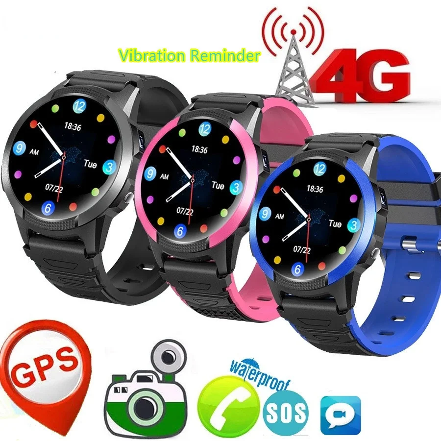 

2023 4Gchildren's smart watch children's positioning tracker wrist strap IP67 waterproof WIFI LBS GPS SOS video call monitor SIM